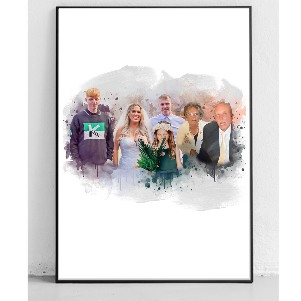 Memorial Multiple Photo Paint Splat Print Gift #6 image